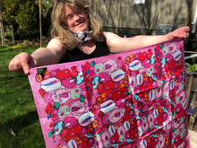 Load image into Gallery viewer, Pink Bubbles Silk Twill Scarf
